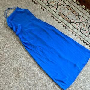 Milly midi Dress. Royal Blue Silk
